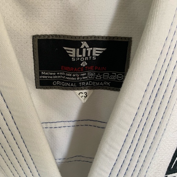 Elite Sports BJJ Brazilian Jiu Jitsu Gi White C3 Jacket Coat - Picture 7 of 8
